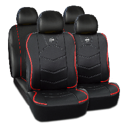 [MUSCF018BR] KIT CUBRE ASIENTO NEGRO/ROJO